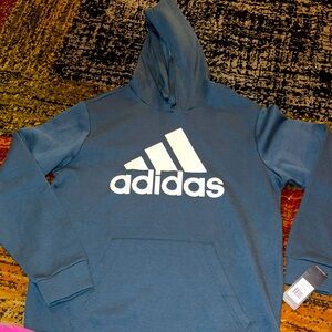adidas Teal Hoodie with White Logo